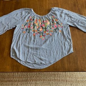 Seersucker floral top